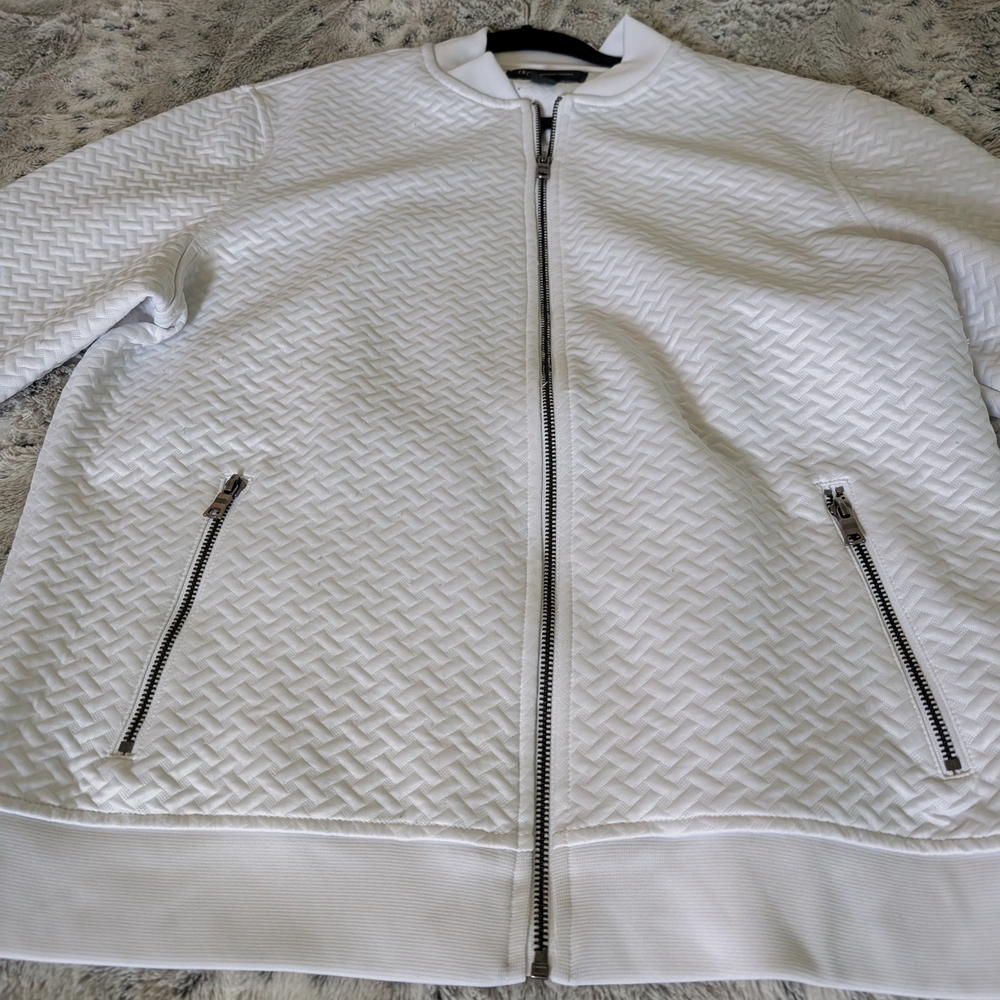 White Textured Men's Jacket